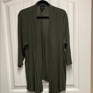 Torrid Green Open Front Cardigan with Long Sleeves